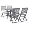Day and Night - Day and Night Garden Dining Set 5 Pieces Solid Gray Acacia Wood