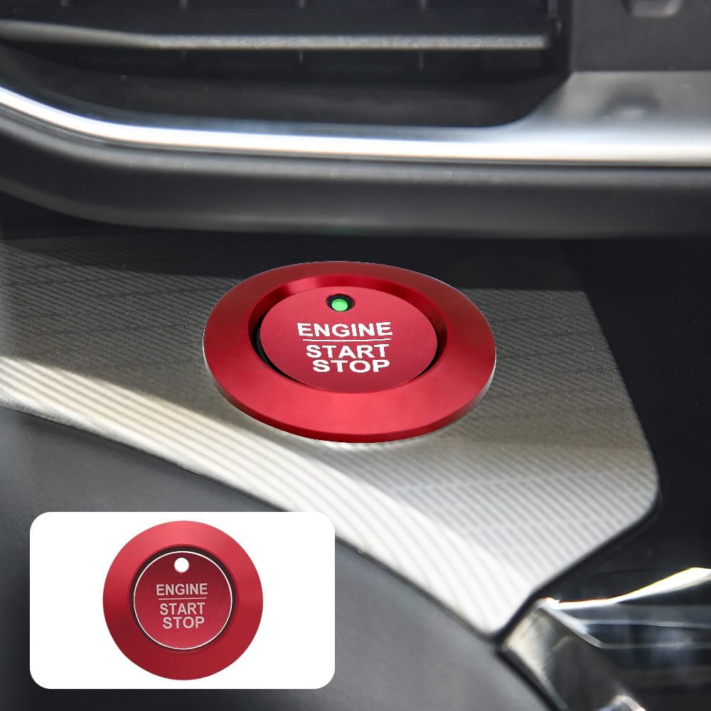 LECART Red Start Button Cover Sticker Fit for Ford Explorer ST XLT Limited Platinum 2024 Auto Interior Accessories Keyless Ignition Decoration