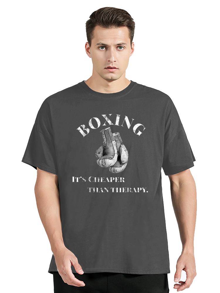 Funny Boxing T Shirt Cheaper Than Therapy Design T-Shirt Clothes Cotton Tees Graphic Oversized Tshirt Tops Streetwear