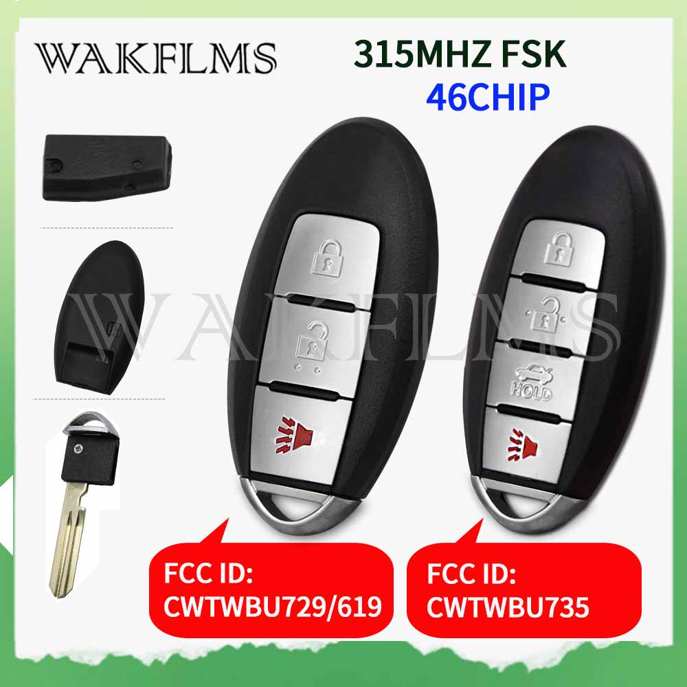 CWTWBU729 CWTWBU735 CWTWBU618 For Nissan Maxima Sentra 2007 2008 2009 2010 2011 2012 315Mhz ID46 Car Smart Remote key Fob