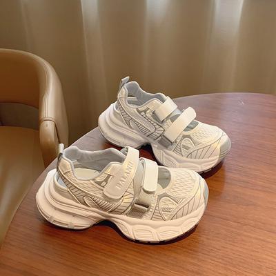 2025 лето новые полые толстоподошвенные повседневные универсальные легкие спортивные туфли дышащая сетка липучка папины кроссовки женские