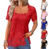 Женская цветная повседневная элегантная футболка кружевной топ