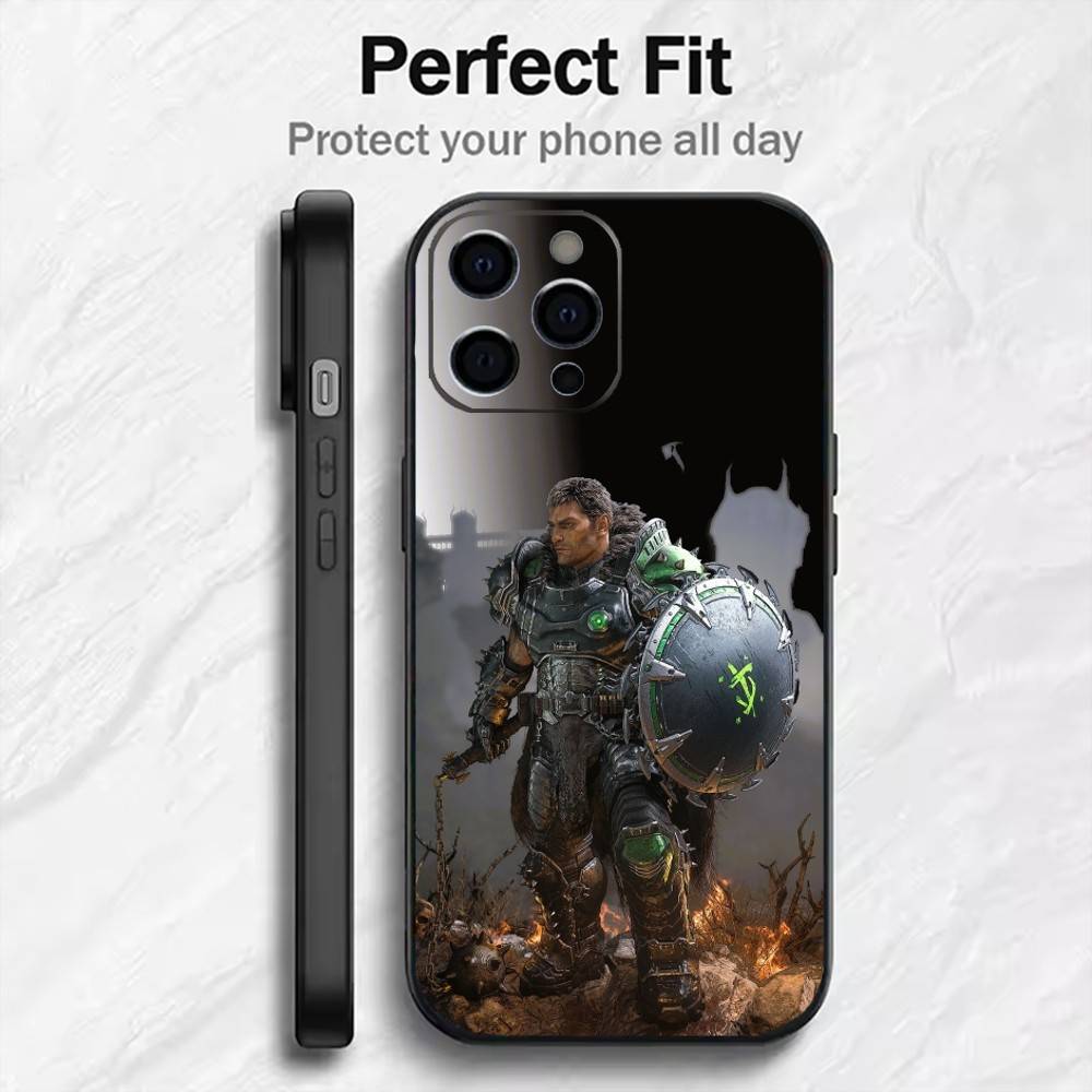 Игровой чехол для телефона D-DOOM с принтом для iPhone 17, 16, 15, 14, 13, 12 Plus, Max, черный, из мягкого силикона
