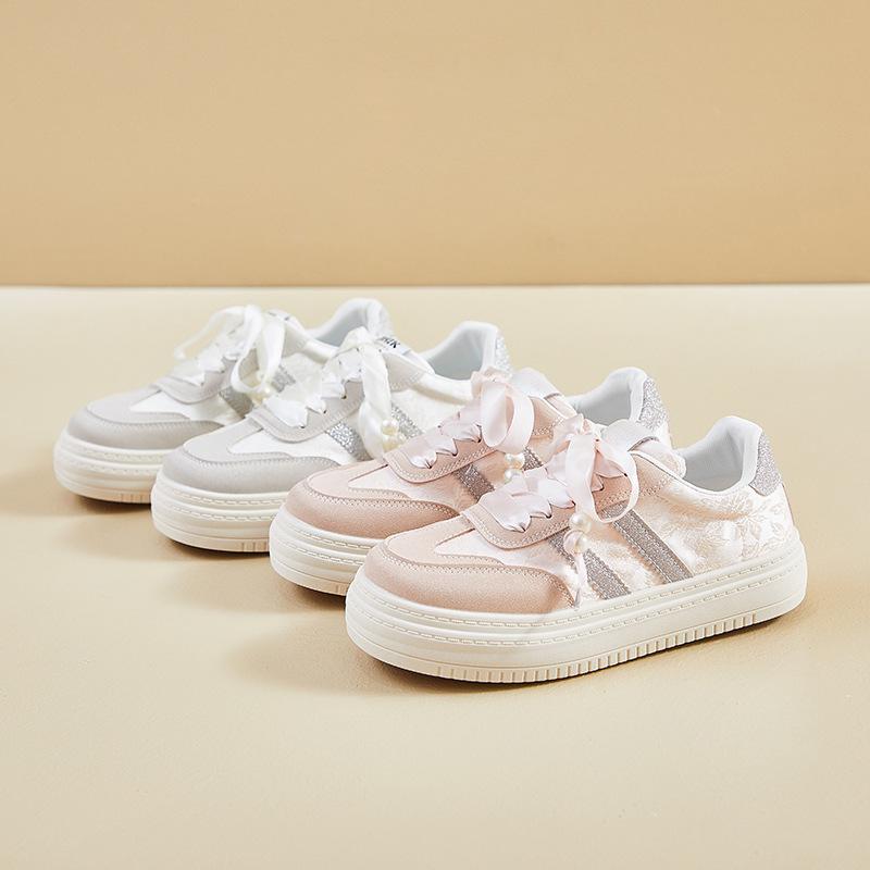 Spring and Summer New Breathable Casual Shoes Women's Fashion Versatile Color Matching Board Shoes Student Platform White Shoes
