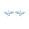 Bamoer 925 Sterling Silver Flying Fish Stud Earrings Blue Enamel Fish Earrings for Women Girls Party Fine Jewelry Gift