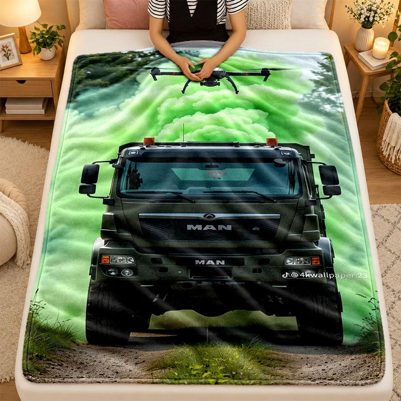 Flannel BlanketMAN Warm Soft Throw Blanket for Indoor Sofa Bed Living Room Use