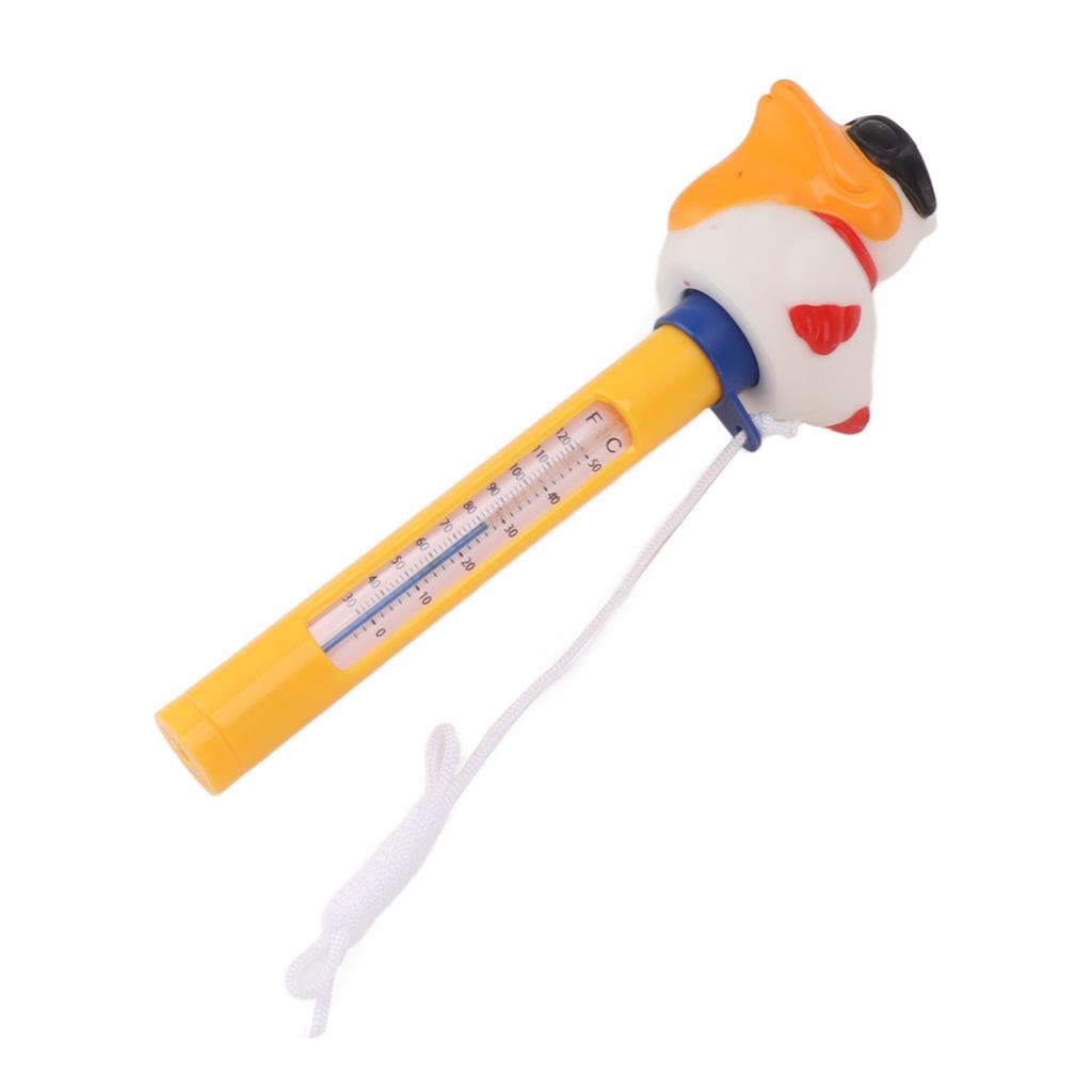 Плавающий термометр для бассейна Большого размера Легко читаемый для температуры воды со шнурком для открытых и закрытых бассейнов, спа, Утка