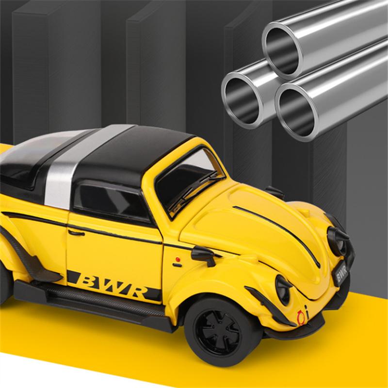 1:32 Beetle Type 1 Alloy Classic Sports Car Model Diecasts Metal Modified Wide Body Vehicles Car Model Sound Light Kids Toy Gift