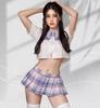 Sexy Campus JK Uniform College Seduction Pure Lust Tight Ultra Short Pleated Skirt Suit Sexy Lingerie