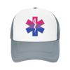 Star Of Life Bi Pride  Mesh Sun Hats Healthcar Running Hippie Dropshipping Snapback Cap Couple Women Casual Print Trucker Hat
