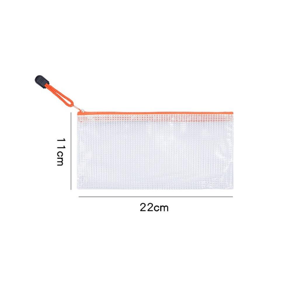 Waterproof Pen Bag PVC File Bag Multipurpose Mesh Zipper Pouch Students