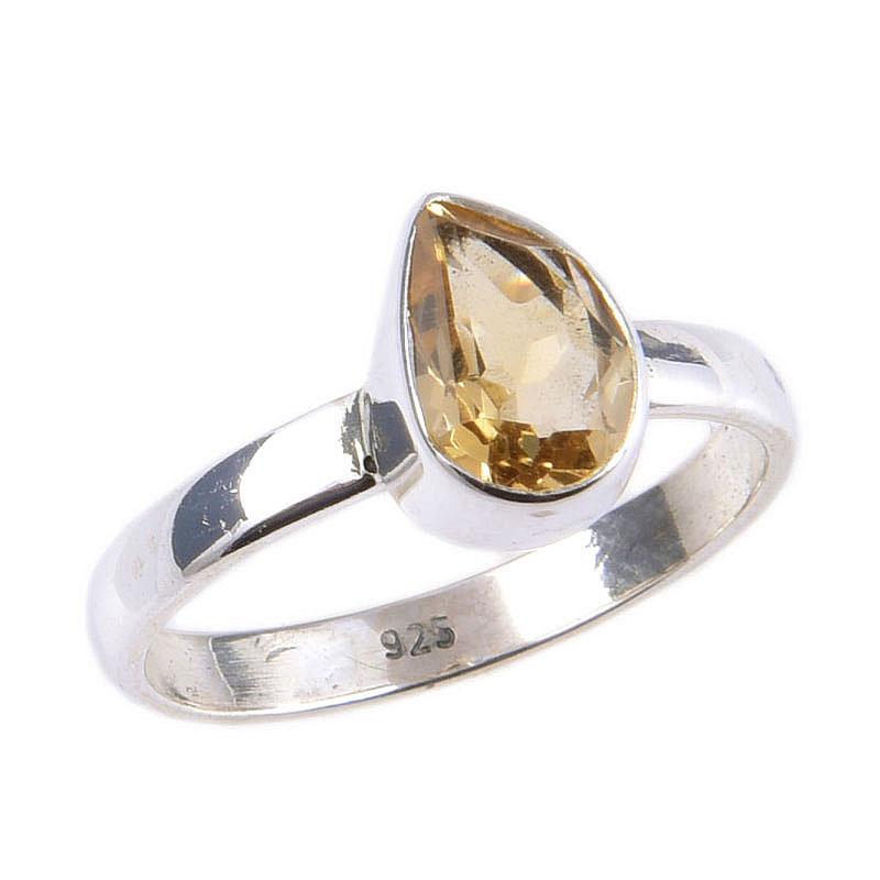Натуральный цитрин, драгоценный камень, ручная работа, кольцо из стерлингового серебра 925 пробы, размер 6 K8P81