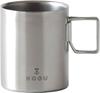 Coffee Kogu KOGU Mug Double Layer Mug 330ml In Stainless Steel Dishwasher Safe Foldable Handle Hollow Double Layer Camping Outdoor Tsubame Sanjo 42165
