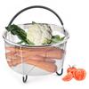 Portable 304 Stainless Steel Vegetable Steamer with Silicone Handle - Multifunctional Rice Cooker Basket