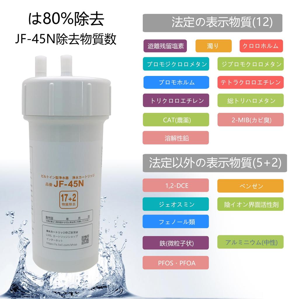 Replacement Water Purification Cartridge Standard Type Substance Removal Compatibility Kitchen Parts JF-45N [17+2]
