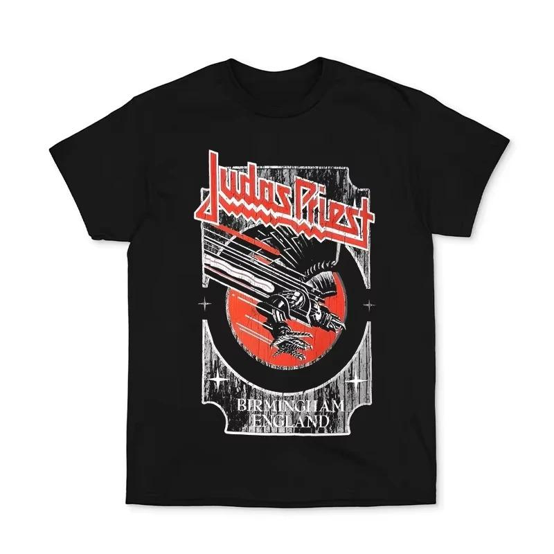 Горячая Распродажа Классическая Британская Хэви-Метал Группа JUDAS PRIEST Футболка с Графическим Принтом Мужская Женская Хлопок Уличная Одежда Хип-Хоп Оверсайз Короткий Рукав Летний Новый Топ
