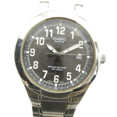 EDIFICE Кварцевые Черно-серебристые Часы EF-109, Циферблат, Календарь, Тон, Мужские GY18 /MQ
