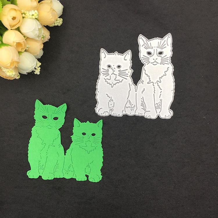 Альбом «сделай сам», модель ножа из углеродистой стали, детская головоломка, тиснение, форма для ножа, два котенка