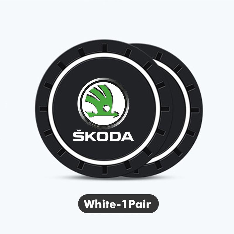 ATSS5 2pcs Silicone Car Water Cup Holder Coaster Anti Slip Pad Mat Auto Accessories For Skoda Rapid Octavia Derivative Enyaq-iV