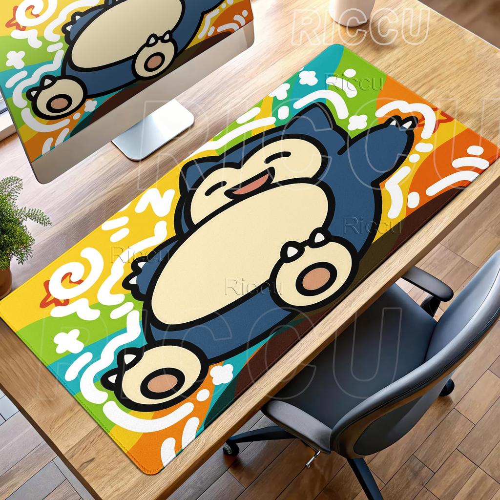 Large Mouse Pad XXL P-Pokemon Snorlax Gaming Keyboard Desk Mats Office PC Accessories Gamer Carpet Non-slip Rubber LockEdge Pads
