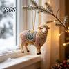 Artistic Pattern Holiday Pendant 2D Acrylic Goat Christmas Ornament, Cute Animal Sheep Hanging Decor for Translucent Gradient Ornament Tree,