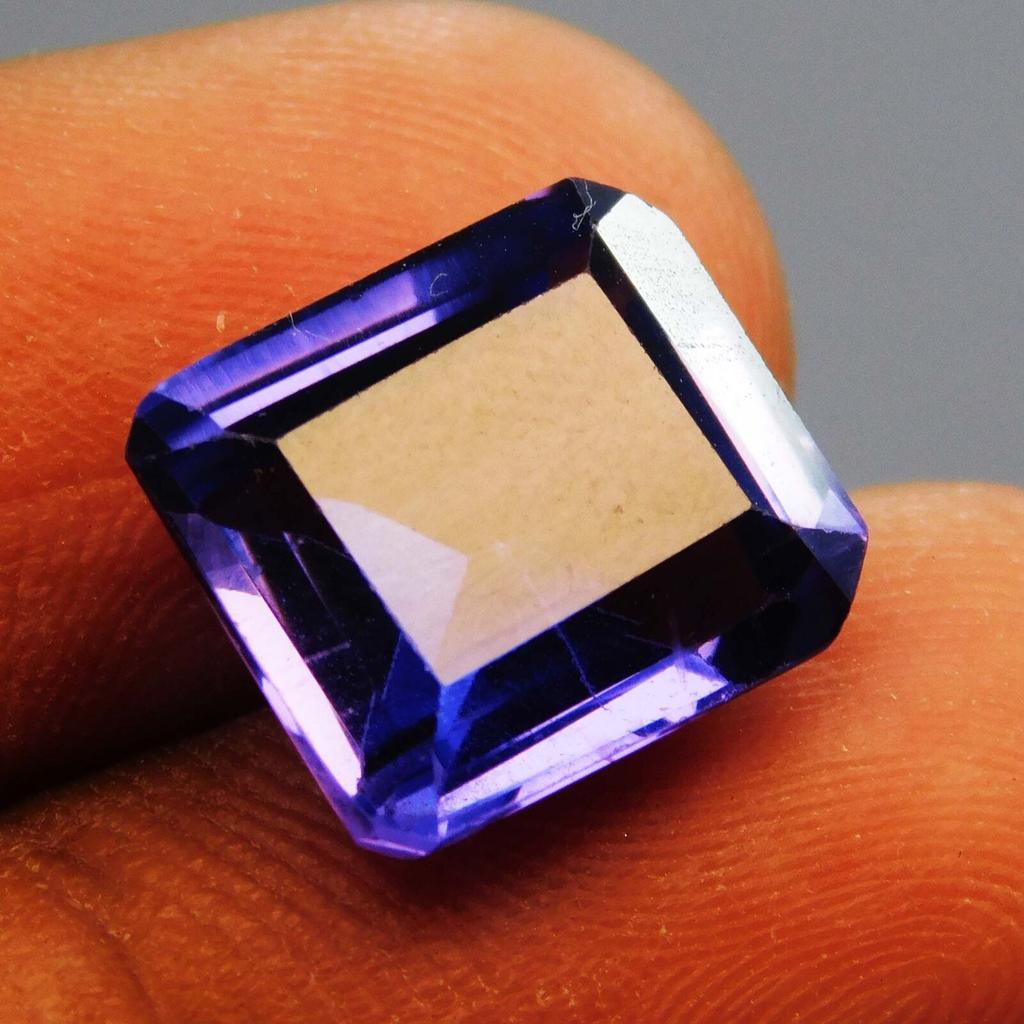 Natural Purple Tanzanite Loose Gemstone 7.30 ct Emerald Shape for Jewelry Making and Gem Collections