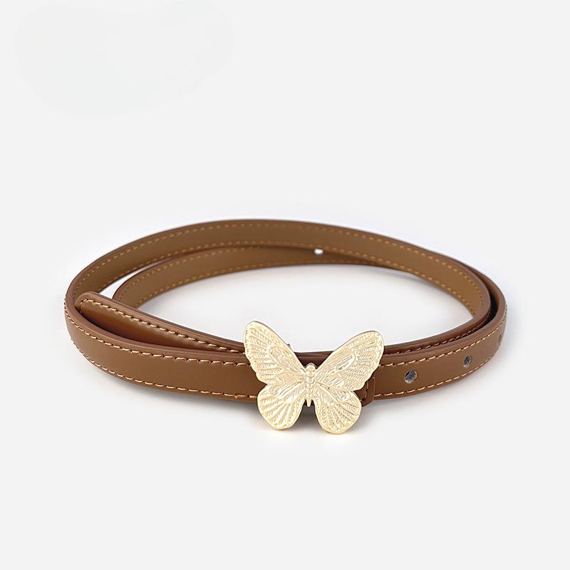 Fashion Womens Belts Pink Belt Elegant Gold Butterfly Buckle Belt Black Patent Leather Belts for Jeans Dresses