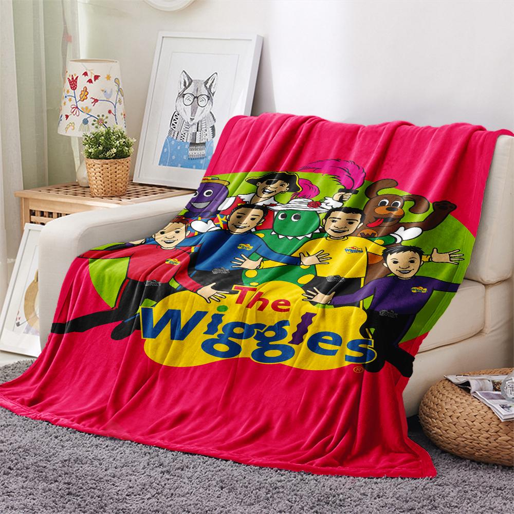 1PC The Wiggles Print Flannel Blanket, High quality Comfortable for All Seasons, Home Decor, Warmth and Comfort, Perfect for Christmas Gifts217