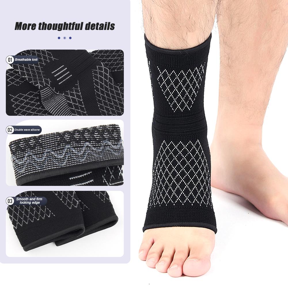 1Pcs Ankle Compression Socks, Compression Foot Sleeves with Arch and Ankle Support, Open-Toe Design Neuropathy Socks