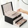 Large Jewelry Storage Box Multi-Layer Organizer For Jewelry Necklace Earring Leather Jewellery Storage Packaging Display Boxes