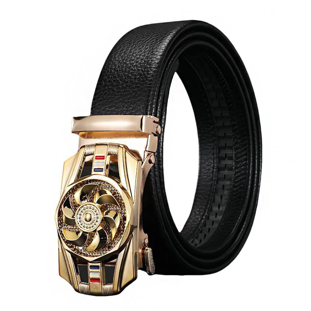 Men's Scratch-Resistant Leather Belt with Automatic Buckle - Casual Youth Style