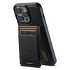 SUTENI H17 For iPhone 13 Pro Max Magnetic Case Cross Texture Leather Phone Back Cover with Detachable Card Bag