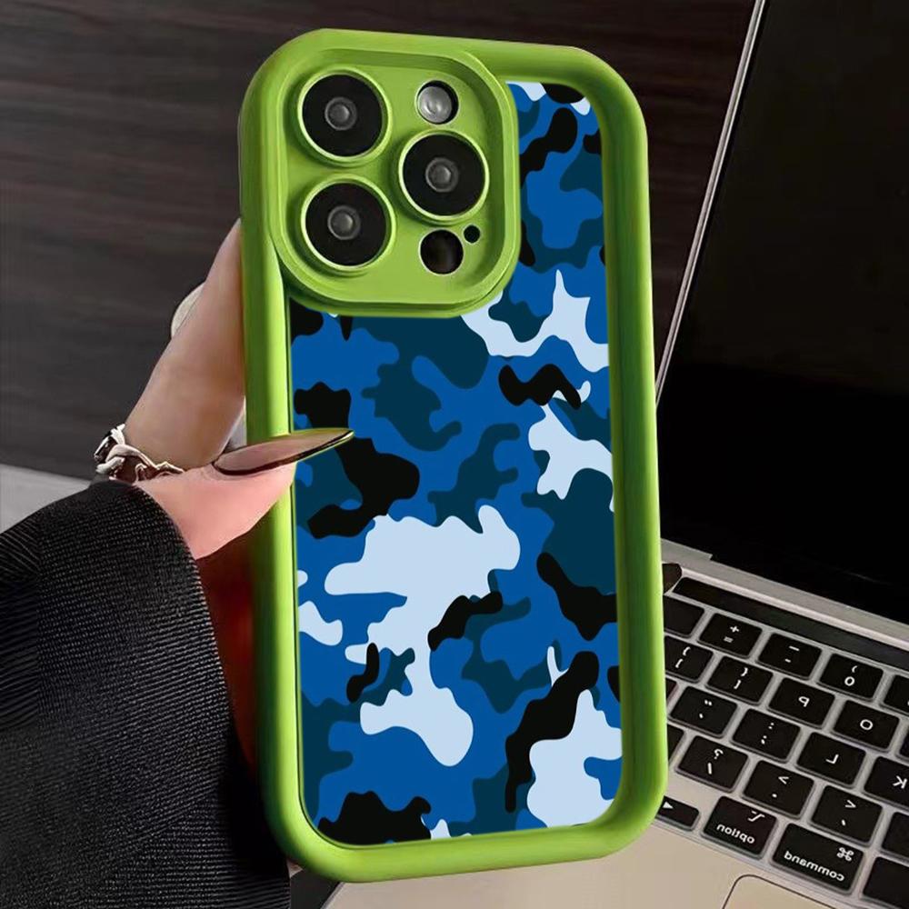 LZ6 камуфляжный силиконовый чехол для iPhone 11 13 14 15 16 Pro Max 7 8 16 Plus 12 mini XS Max XR противоударный чехол на заднюю панель