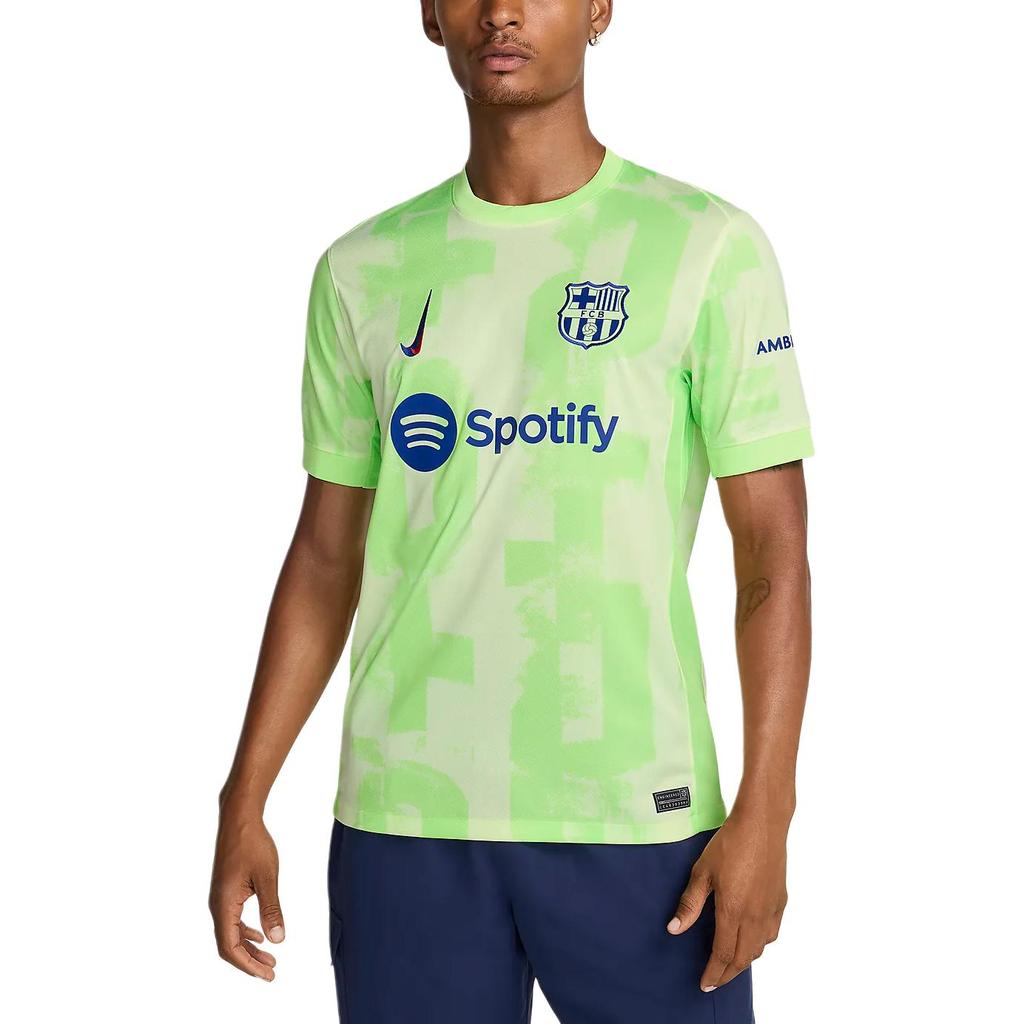 Nike Футболка мужская Dri-Fit Spotify Barcelona 24/25 Second Away Casual Simple Crew Neck Short Sleeve Football Shirt Men tops Green FQ2022702