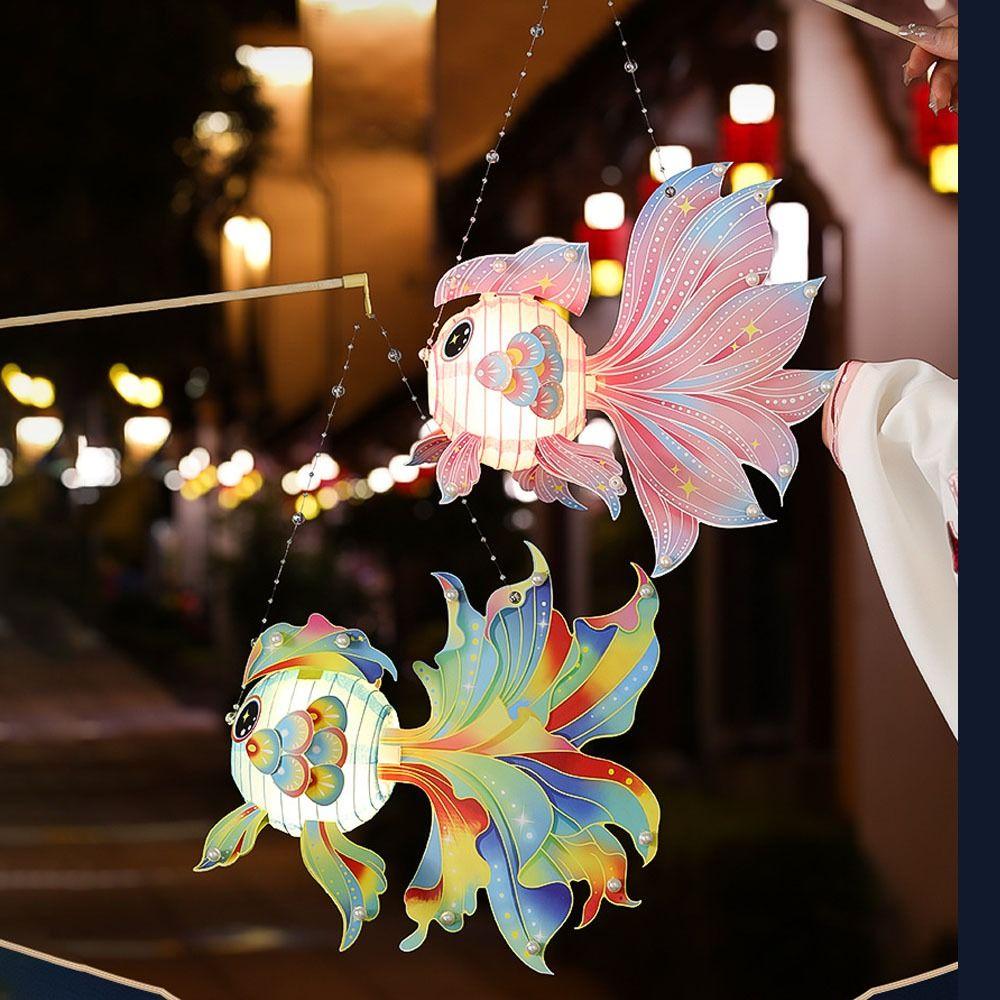 Goldfish Paper Lanterns Glowing Hanging Lamp Kids Gift Handheld Led Toy