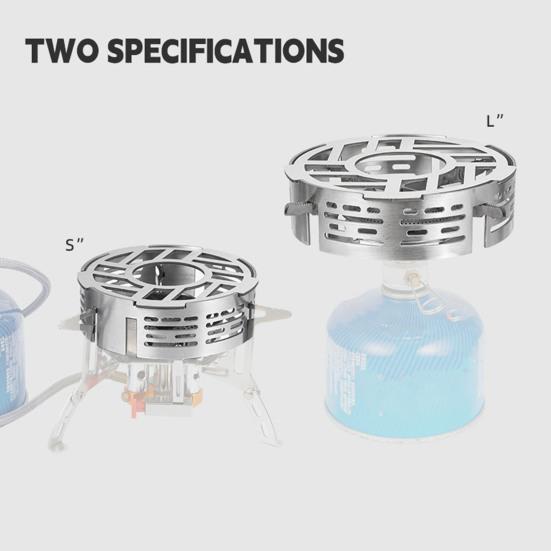 Кемпинговая плита с кольцом для защиты от ветра, портативная, прочная, из нержавеющей стали, легкая, для походов, пикников, ветрозащитная газовая плита с горелкой для защиты от ветра