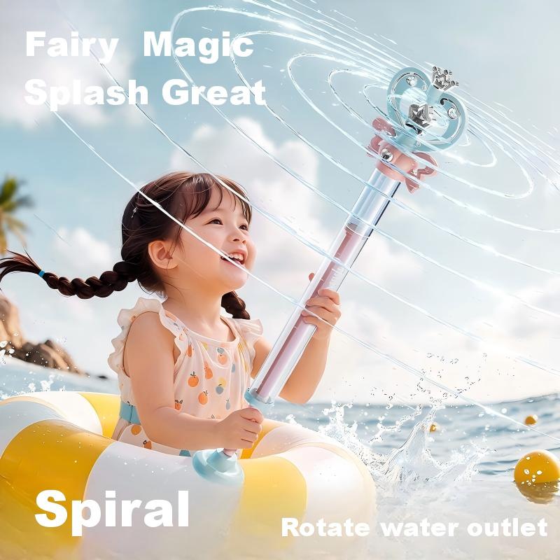 Summer Magic Fairy Wand Water Gun Shiny Glowing Outdoor Water Play Toy Children's Birthday Gift Pull-Out Water Cannon Battle