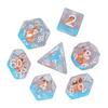 Cusdie 7 ЧЕРЕПОВ Кубики DND Прозрачные D4 D6 D8 D10 D% D12 D20 Многогранные Кубики Набор для D&D Pathfinder Настольных Ролевых Игр