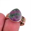 Ruby In Zoisite Handmade Lab-Created 925 Sterling Silver Two Tone Ring S.10 i9Q12