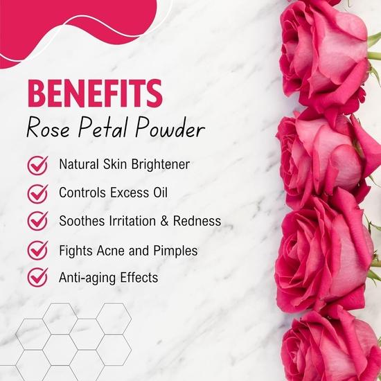 Brijbooti Rose Powder for Face and Body -(200 Gr) - 100% Pure & Natural Rose Petal Powder for Skin Care | Chemical-Free and Vegan.
