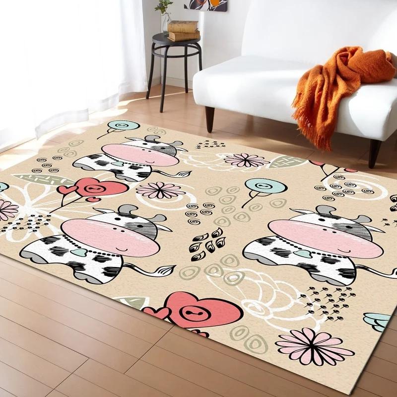 Milk Cow Carpet for Living Room Bedroom Doormat Decor Anime Floor Mat Non-slip Carpets Running Yoga Rug Game Office Chair Mats