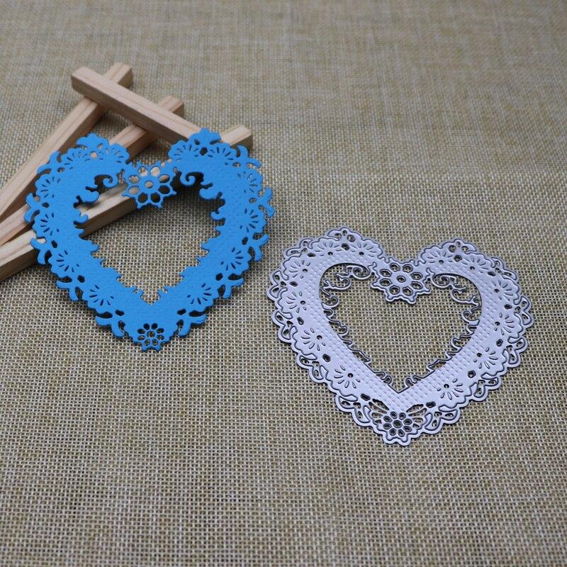 Metal Cutting Dies Heart Frame Wedding Flowers Stencil For Scrapbooking Embossing DIY Paper Card