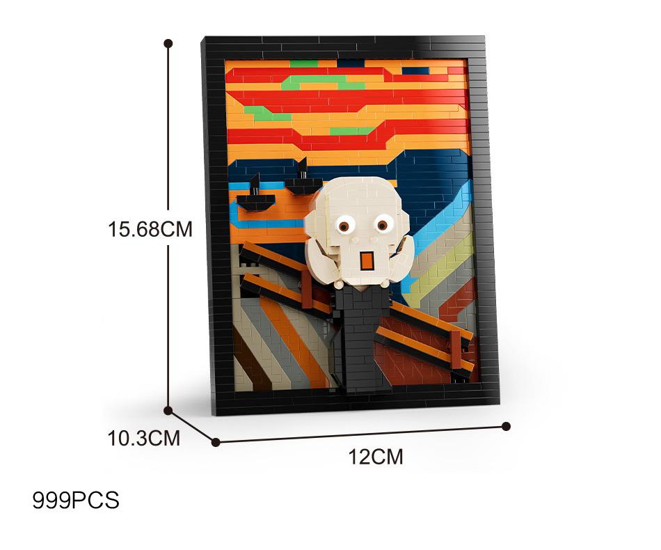Idea Build Brick Artistic Creation Sunflower Scream Art 3D Painting Micro Diamond Block Cartoon Toy For Gift Desk Furniture
