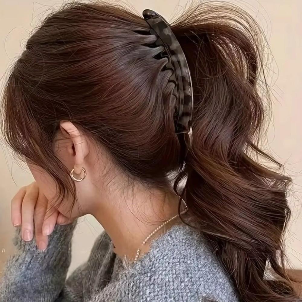 Large Size Tortoiseshell Pattern Ponytail Barrettes Plastic Banana Hair Clip  Daily