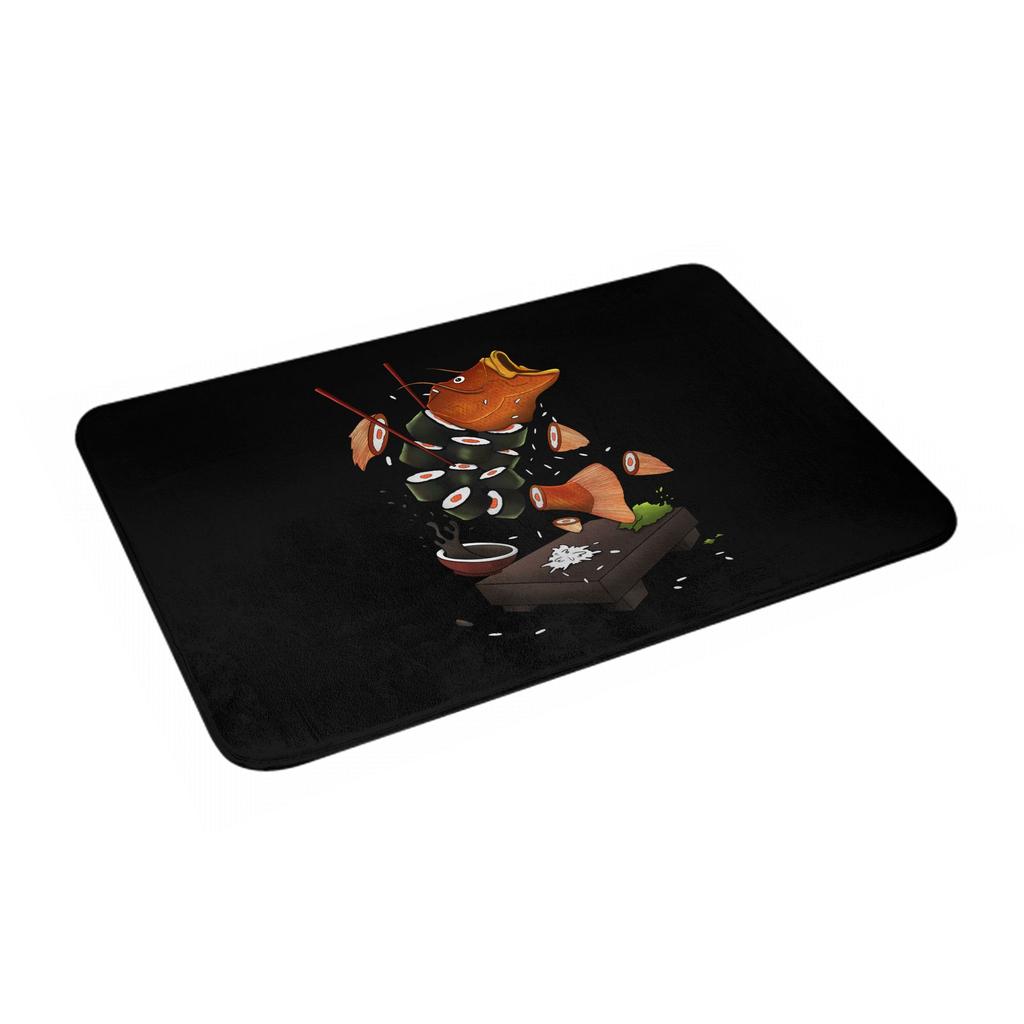 Funny Sushi Fish Doormat Mat Anti-Slip Japan Food Kitchen Bath Garden Rug Carpet 40*60cm