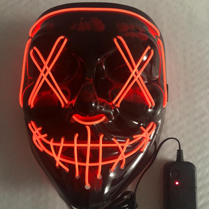 Halloween Mask Mixed Color Led Mask Party Masque Masquerade Masks Neon Maske Light Glow In The Dark Horror Mask Glowing Mask