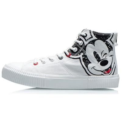 Li Ning Disney Collaboration Дышащие высокие кроссовки для скейтбординга Женские кроссовки Белые Черные AGCR284-2