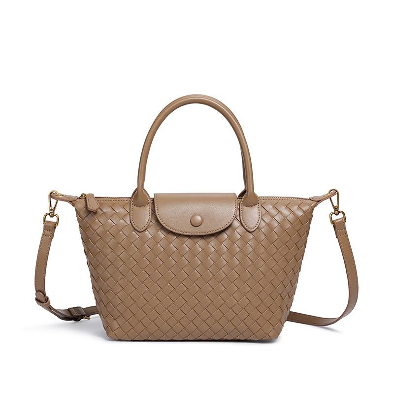 Новая плетеная сумка-пельмень Ручная плетеная сумка Большая вместимость для поездок на работу Универсальная портативная сумка-мессенджер