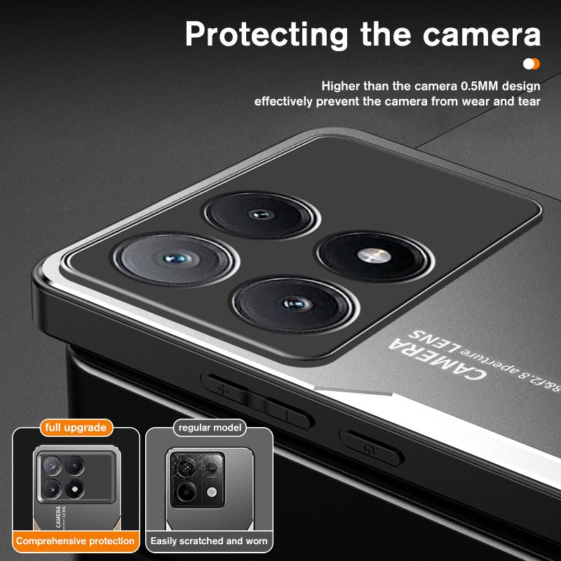 Противоударный чехол Light-Armor Matel Armor для Xiaomi PocoF6 Poco F6 Pro Poko Little F 6 F6Pro, чехол из ТПУ с мягкой рамкой, защитные чехлы