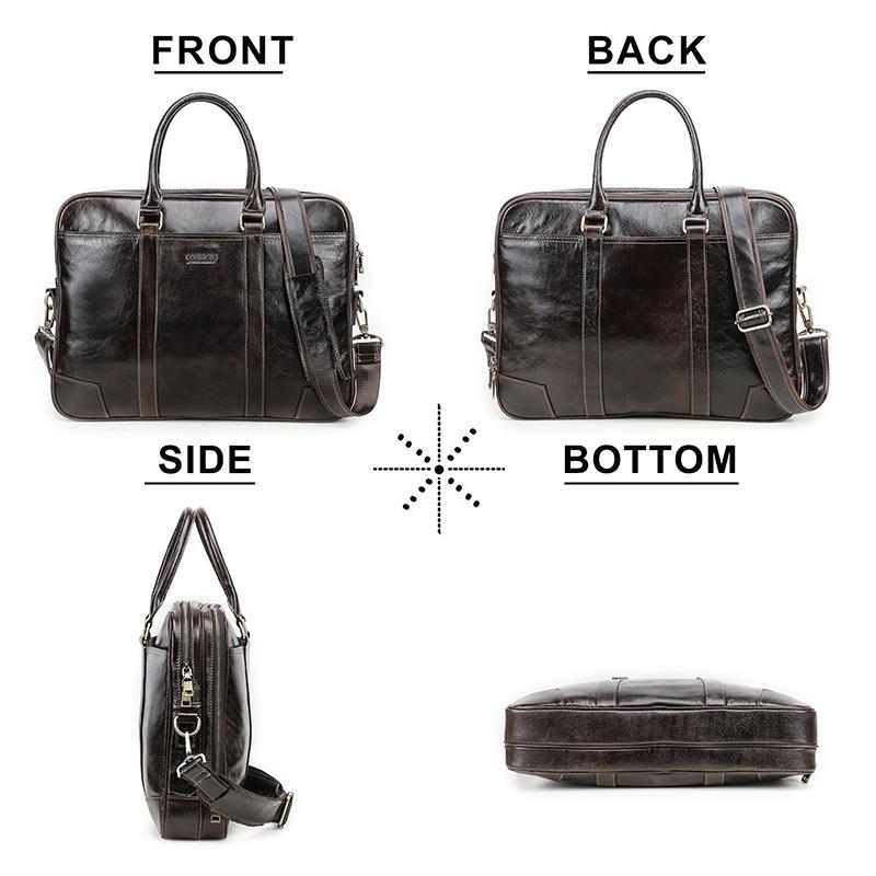 Портфель из натуральной кожи CONTACT'S, наплечные сумки-мессенджеры для мужчин, большая вместительная сумка для ноутбука 14,2 дюйма, мужская дорожная деловая сумка